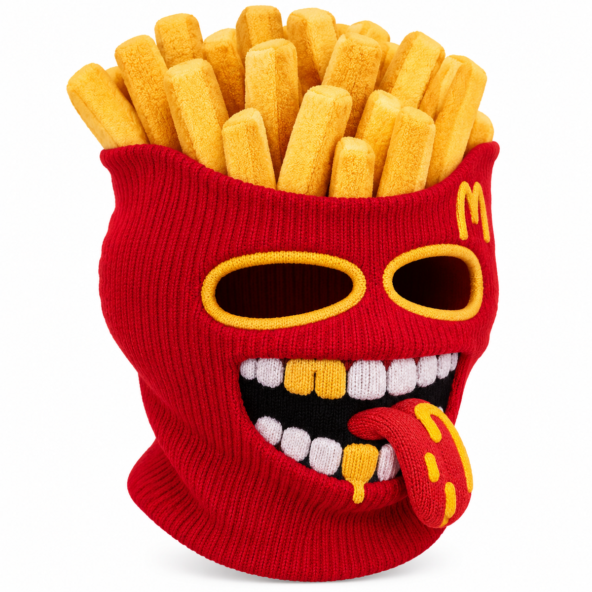 🍔 50% OFF – Funny Burger Monster Knit Ski Mask – Novelty Food Balaclava 😎❄️