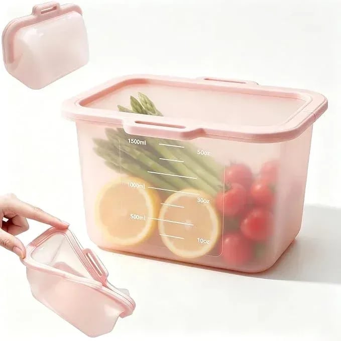 Pink reusable food storage bag for everyday kitchen organization
