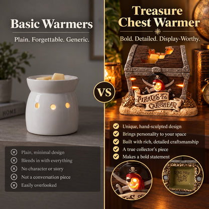 🌊Last day Promotion 🔥- 🏴‍☠️Glowing Pirate Treasure Chest Ceramic Decor 💎