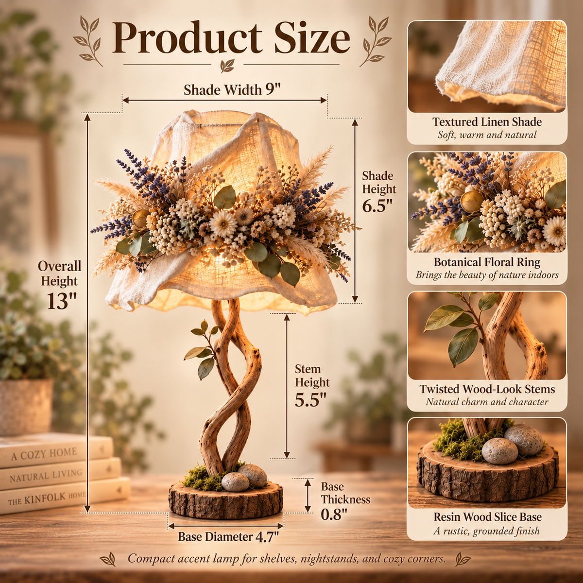 🔥 Last Day 50% OFF✨-Botanical Woodland Table Lamp 🌿
