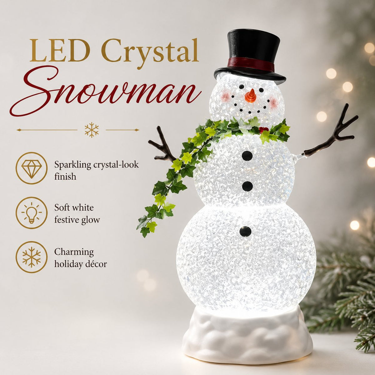 💡 Last Day 50% OFF✨-⛄Glowing Snowman Crystal Globe for Magical Christmas Decor 🎄