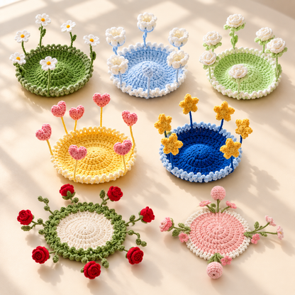 🌸 Blooming Crochet Coaster