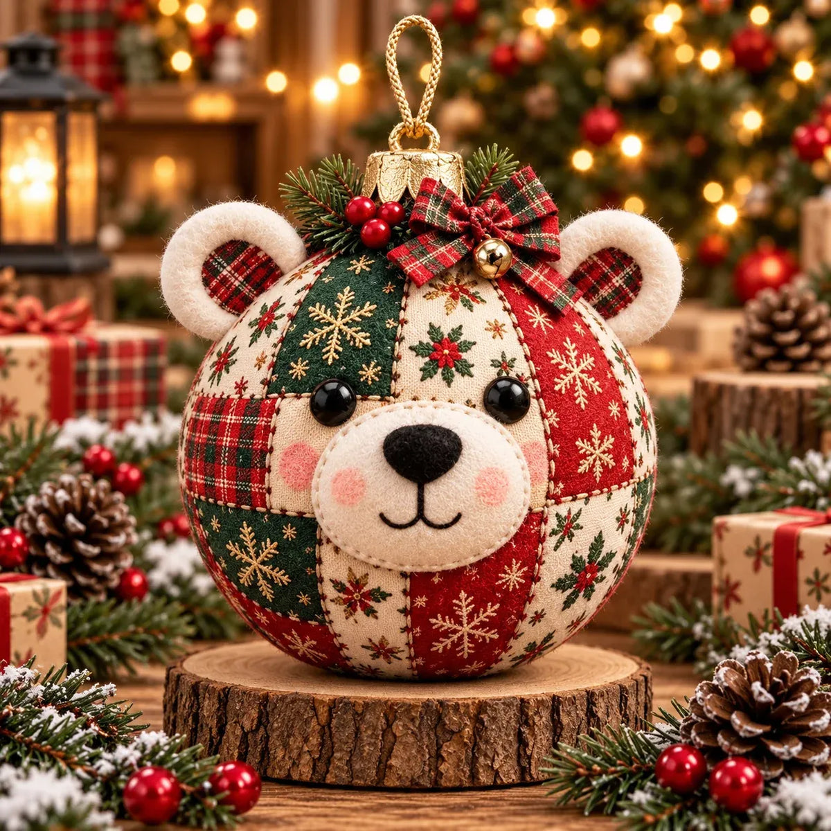 🎄 50% OFF – DIY Patchwork Christmas Ornament Kit – Cozy Handmade Holiday Decor ✨