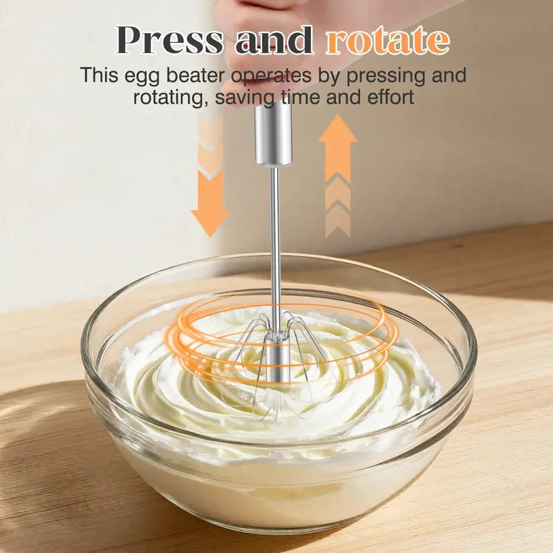 Hand-Push Rotary Whisk