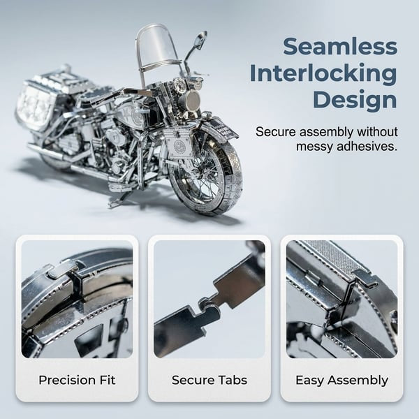 ⏰Last day Promotion 🔥-🏍️ Premium 3D Metal Motorcycle Puzzle for Creative DIY Builders ✨