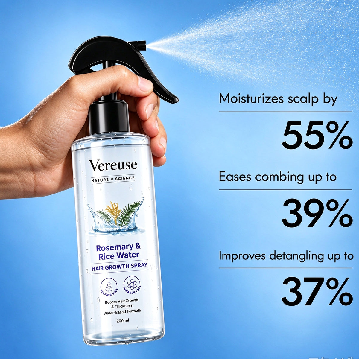 💧 Holiday Celebration 50% OFF ✨-Nourish Your Hair with Rosemary & Rice Water Spray ✨