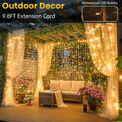 ✨ Remote Control LED Curtain Lights 8 Modes Star Fairy Lights with Timer for Home Decor