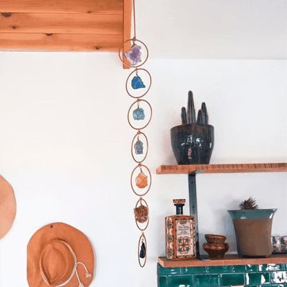 ✨ Raw Crystal 7 Chakra Gemstone Wall Decor – Natural Healing Crystal Hanging