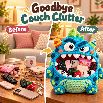 👾 Last Day 50% OFF✨-🧶Cute Hungry Monster Crochet Storage Buddies for Clutter ✨