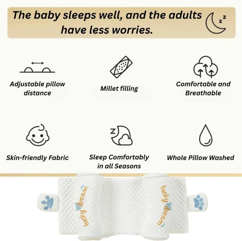 👶 Baby Comfort Support Pillow – Soft Ergonomic Head & Body Cushion for Babies