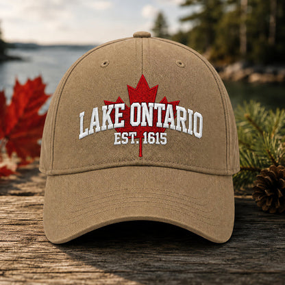 🔥 Last Day 50% OFF✨-🧢Lake Ontario Forever Embroidered Cotton Cap for Timeless Heritage Style 🌊✨