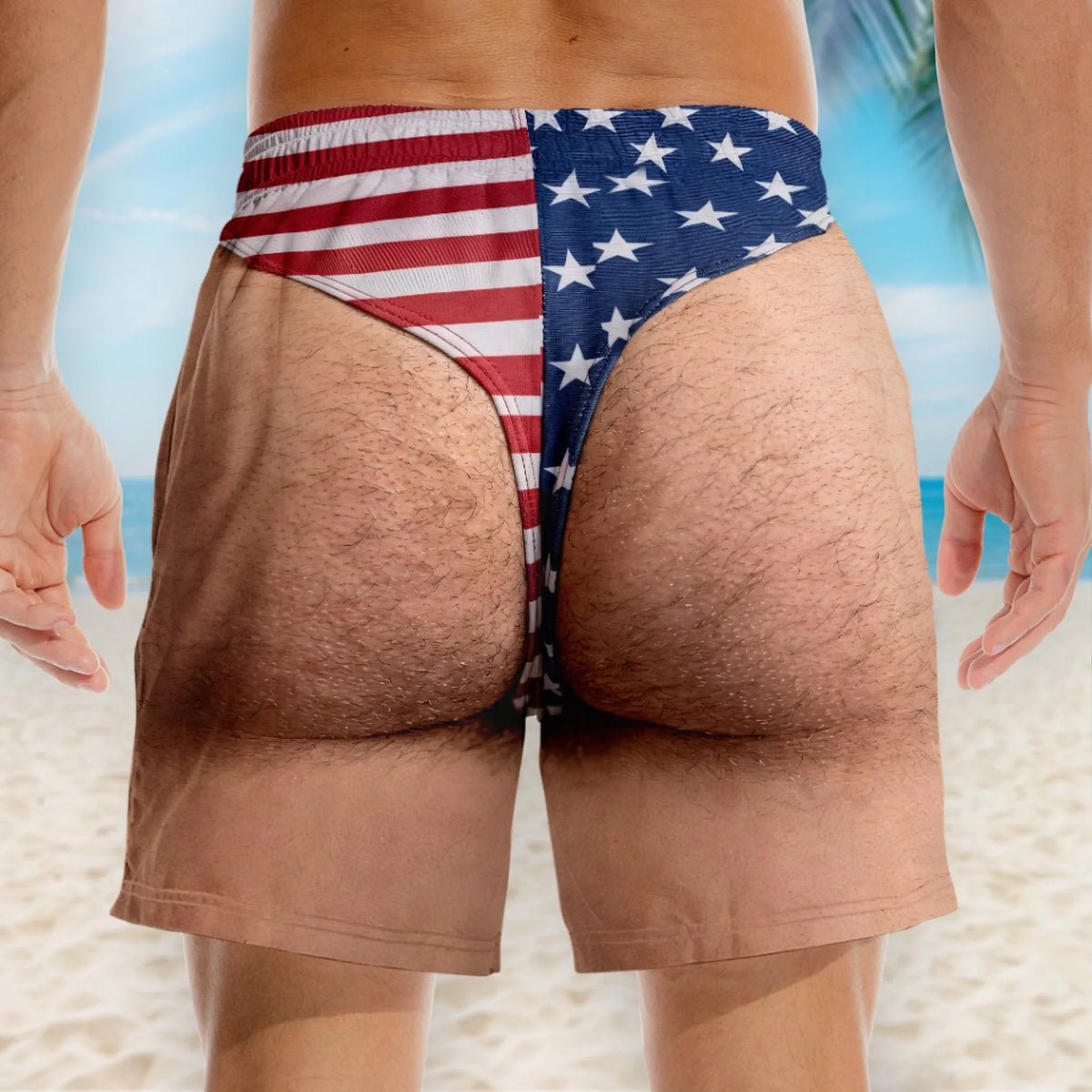 Funny Patriotic Men’s Swim Trunks – Freedom & Chill Summer Beach Shorts 🏖️😎