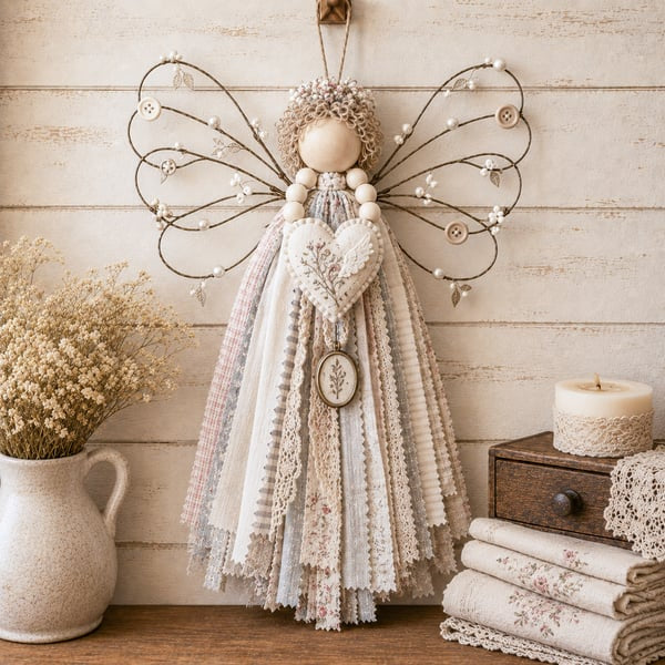 ⏰Last day Promotion 🔥-✨ DIY Angel Fabric Hanging Kit for Peaceful Crafting & Beautiful Home Decor 🪽