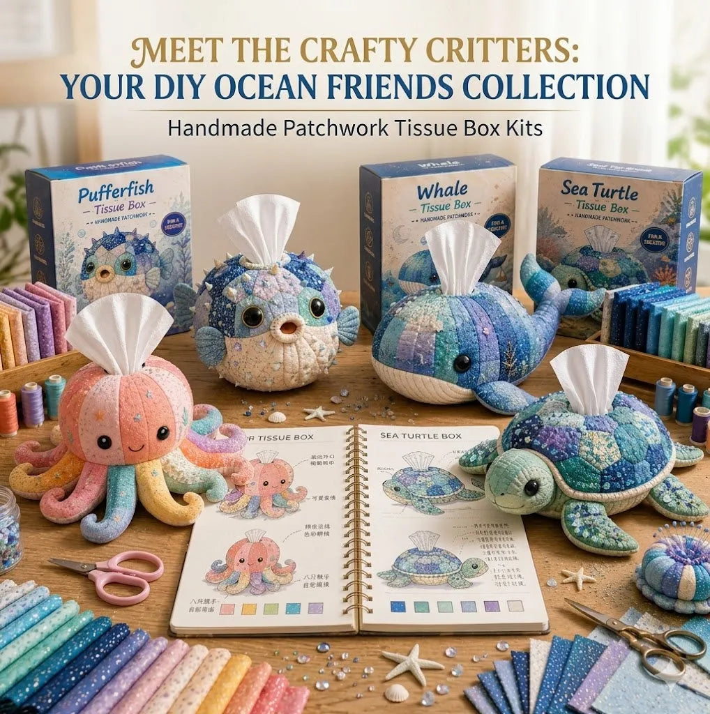 ⏰Last day Promotion 🔥-🐋Adorable Animal & Ocean Tissue Box Covers with This DIY Craft Kit ✨