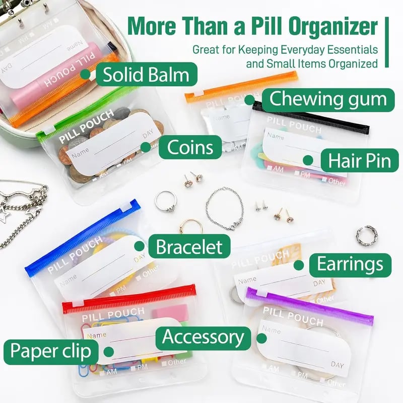 💊💧 A8 Waterproof Pill Pouch Set – 7–14 Day Storage, Crush-Resistant & Travel-Friendly ✨🧳