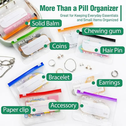 💊💧 A8 Waterproof Pill Pouch Set – 7–14 Day Storage, Crush-Resistant & Travel-Friendly ✨🧳