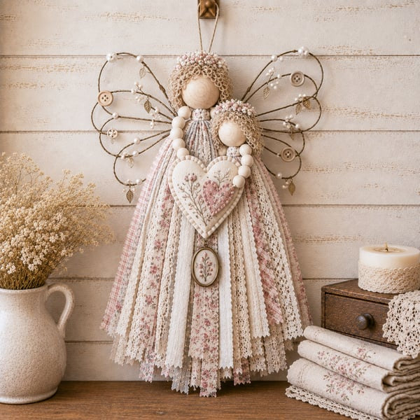⏰Last day Promotion 🔥-✨ DIY Angel Fabric Hanging Kit for Peaceful Crafting & Beautiful Home Decor 🪽