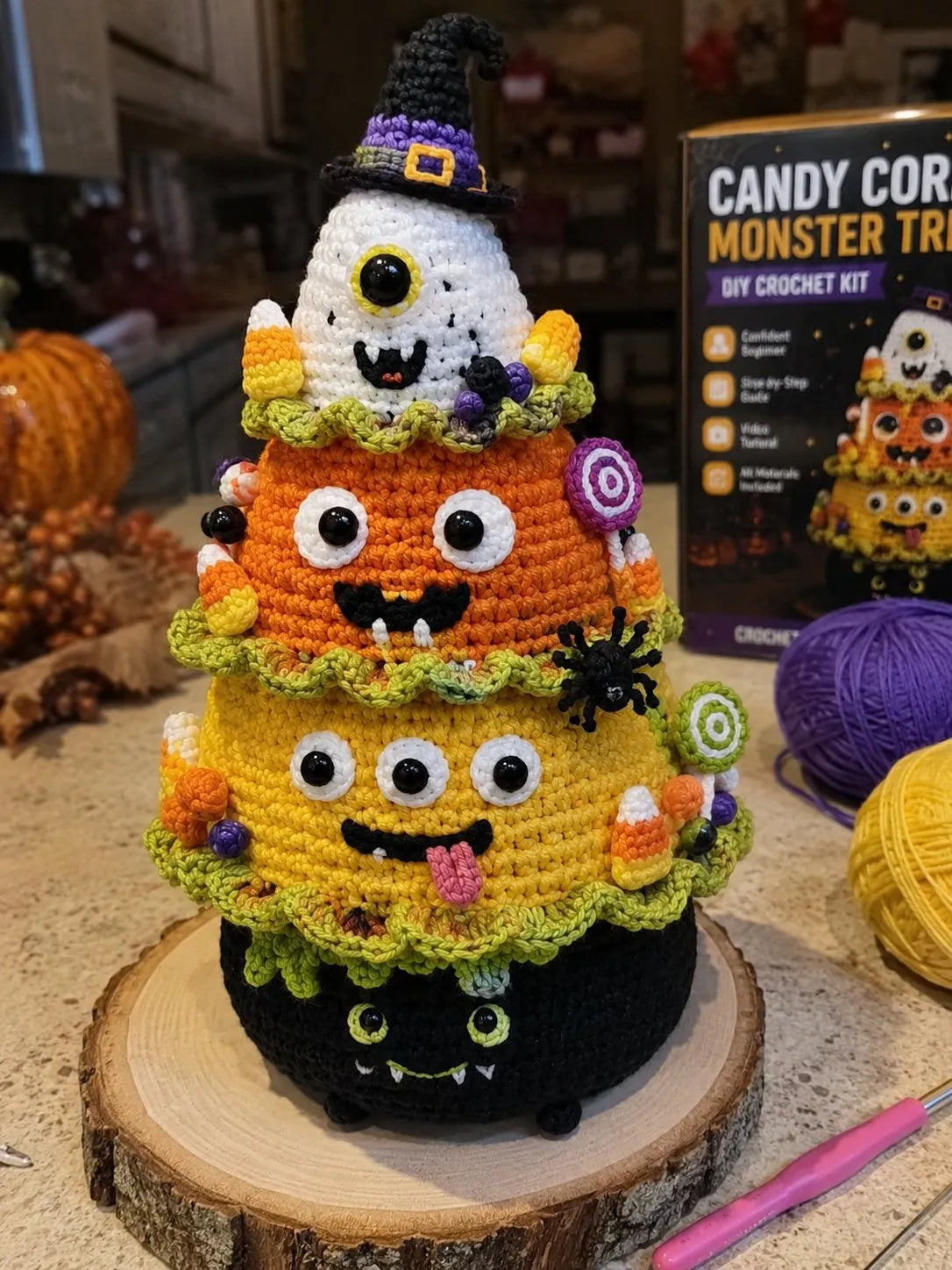 🎃Last day Promotion ⏰-Last day Promotion 🔥-🧶DIY Halloween Crochet Tree Kit for a Spooky & Fun Tabletop Decoration 👻