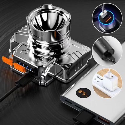 🔥 Hot Limited Sale 80% OFF 🔥 Portable Waterproof Smart LED Headlamp 💡 Motion Sensor + USB Rechargeable | Hands-Free Outdoor Essential for Fishing, Camping & More 🏕️