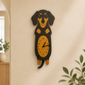 🐶 Dachshund Swing Tail Wooden Wall Clock Moving Tail Dog Clock Home Decor