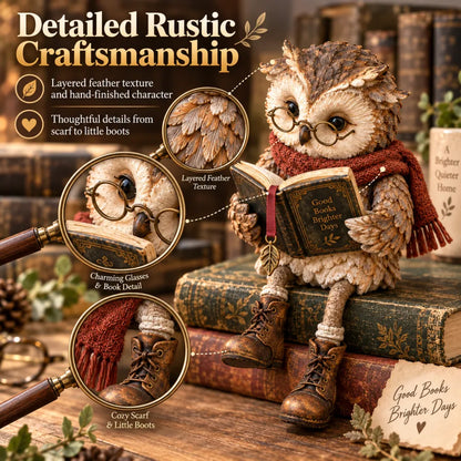 ⏰ Limited Time 50% OFF ⚡ -🦉 Reading Owl Figurine