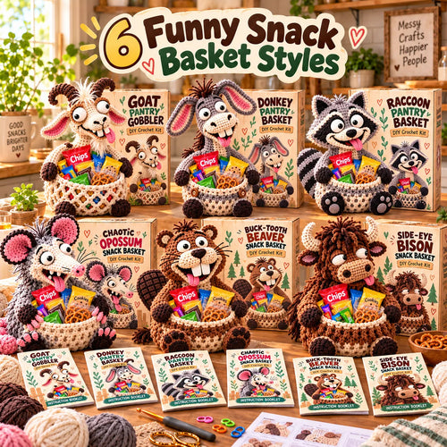 🧶 Holiday Celebration 50% OFF ✨-😂Funny Crochet Animal Snack Baskets for Cute Storage 🐻