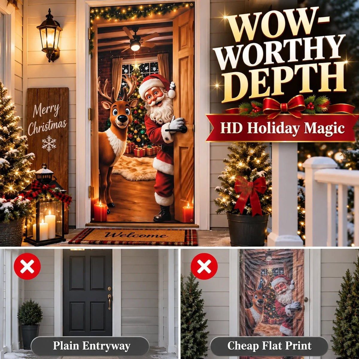 🔥 Last Day 50% OFF✨-Magical Christmas Door Cover & Holiday Party Banner 🎄
