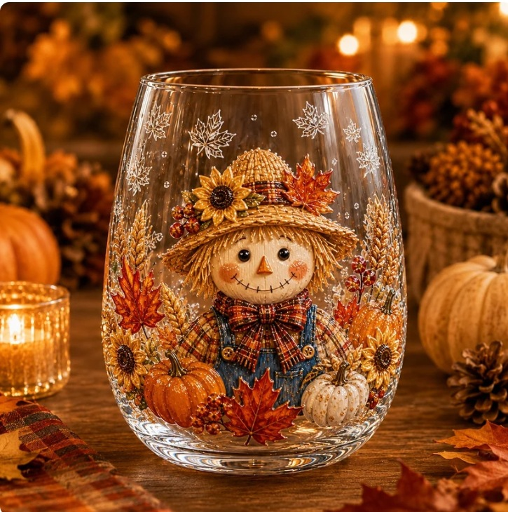 🍂✨ Autumn Harvest Whiskey Glass Set – Vintage Red Pattern Glassware 🍁