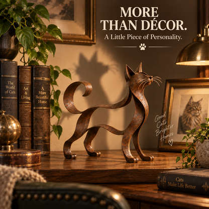 🐱 Maine Coon-style metal cat sculpture