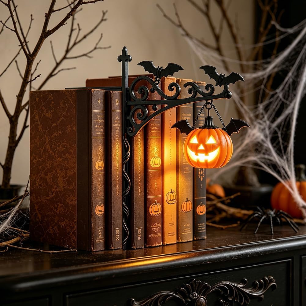 🔥 Last Day 50% OFF✨-👻 Halloween Bookend Light Adds Gothic Spooky Charm to Your Home Decor 🎃✨
