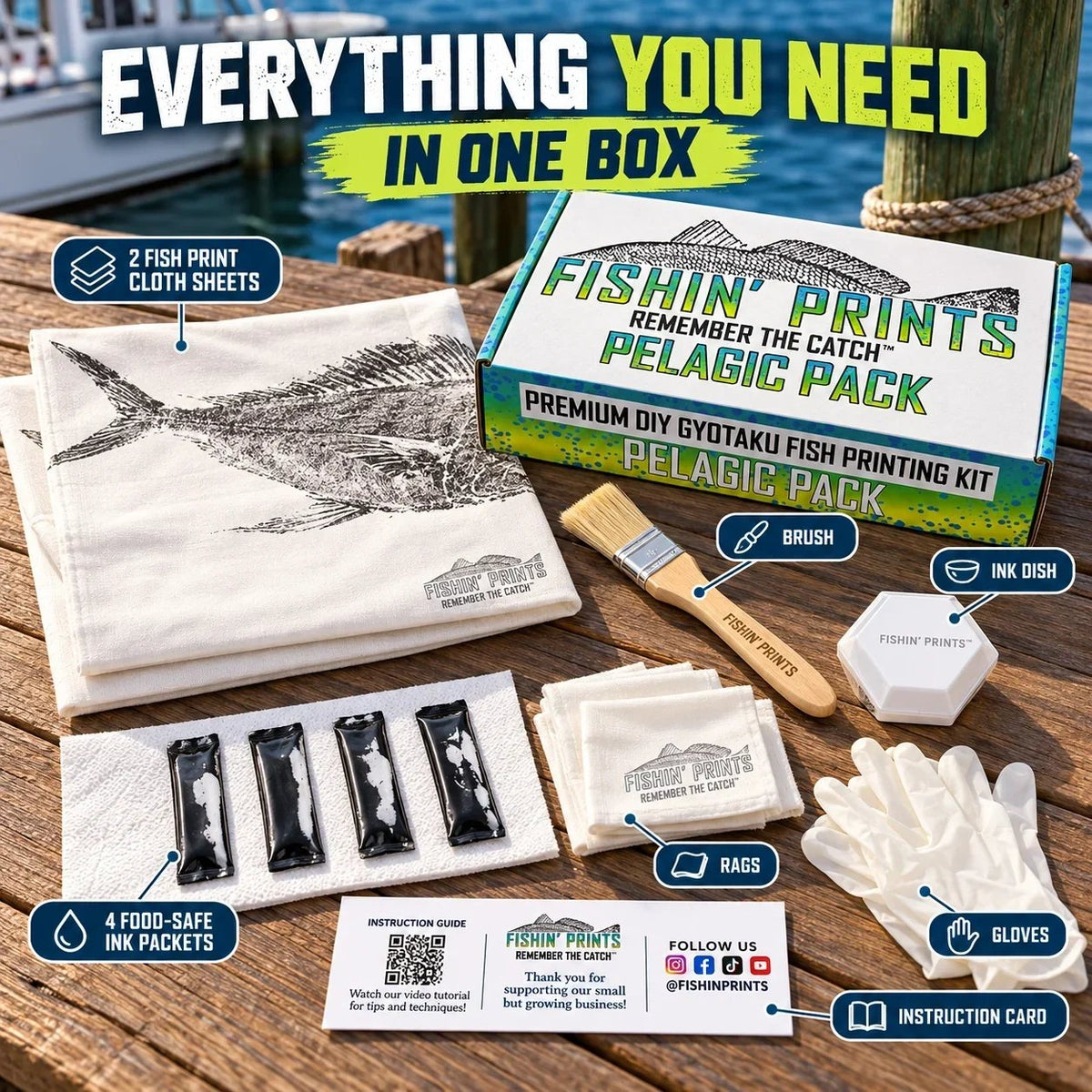 🎣 DIY Gyotaku Fish Printing Kit - Turn Your Catch Into a Masterpiece