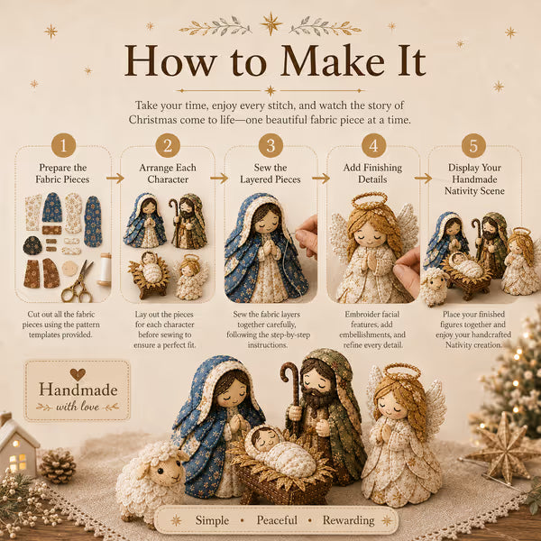 🔥 Last Day 50% OFF✨-🎄 DIY Patchwork Nativity Sewing Kit for Meaningful Holiday Crafting  Decor ✨