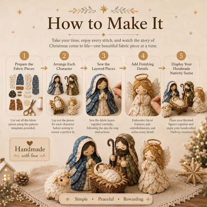 🔥 Last Day 50% OFF✨-🎄 DIY Patchwork Nativity Sewing Kit for Meaningful Holiday Crafting  Decor ✨