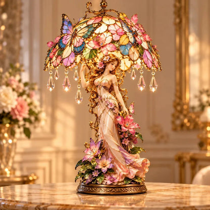 🦋Last day Promotion 🔥-🌸 Enchanted Butterfly Garden Lady Glowing Flower Lamp ✨