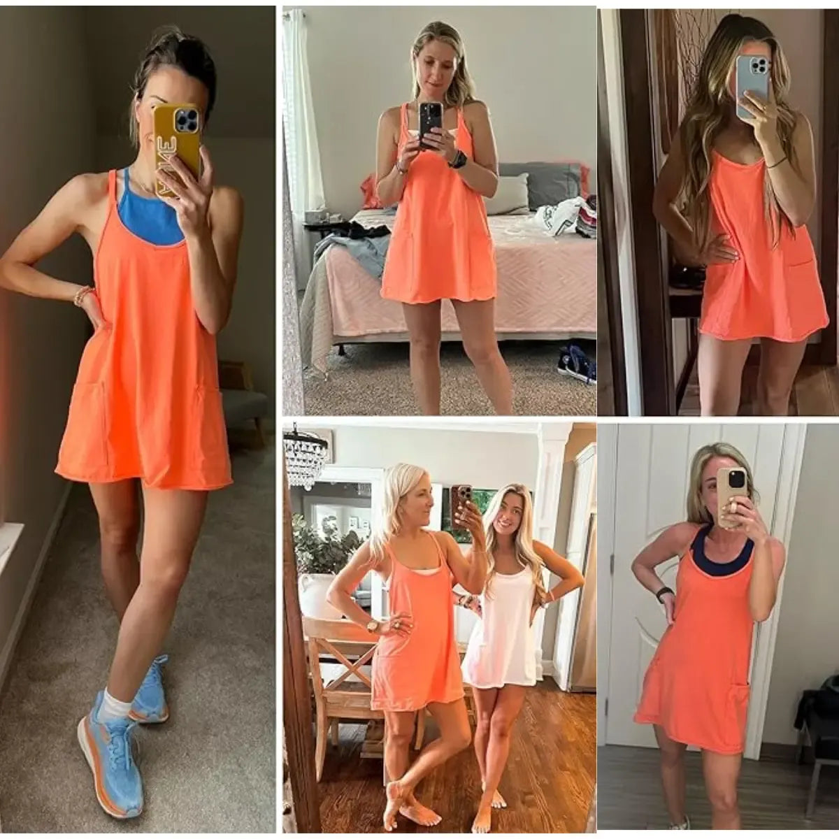 ⏰Last day Promotion 🔥-🔥 Women's Summer Tennis Dress with Built-In Shorts, Pockets & V-Neck Comfort ✨