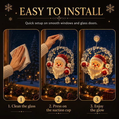 🔥 Last Day 50% OFF✨-🎄Lighted Christmas Window Decor with Warm LEDs🪟