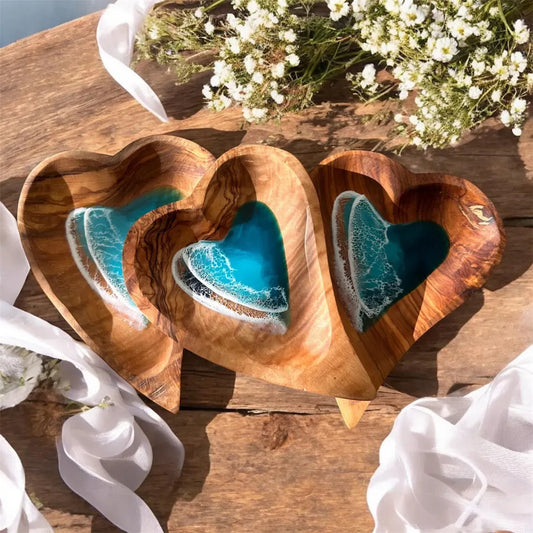 🌊 Last Day 50% OFF✨-🐚Handmade Ocean Resin Heart Dish 💙