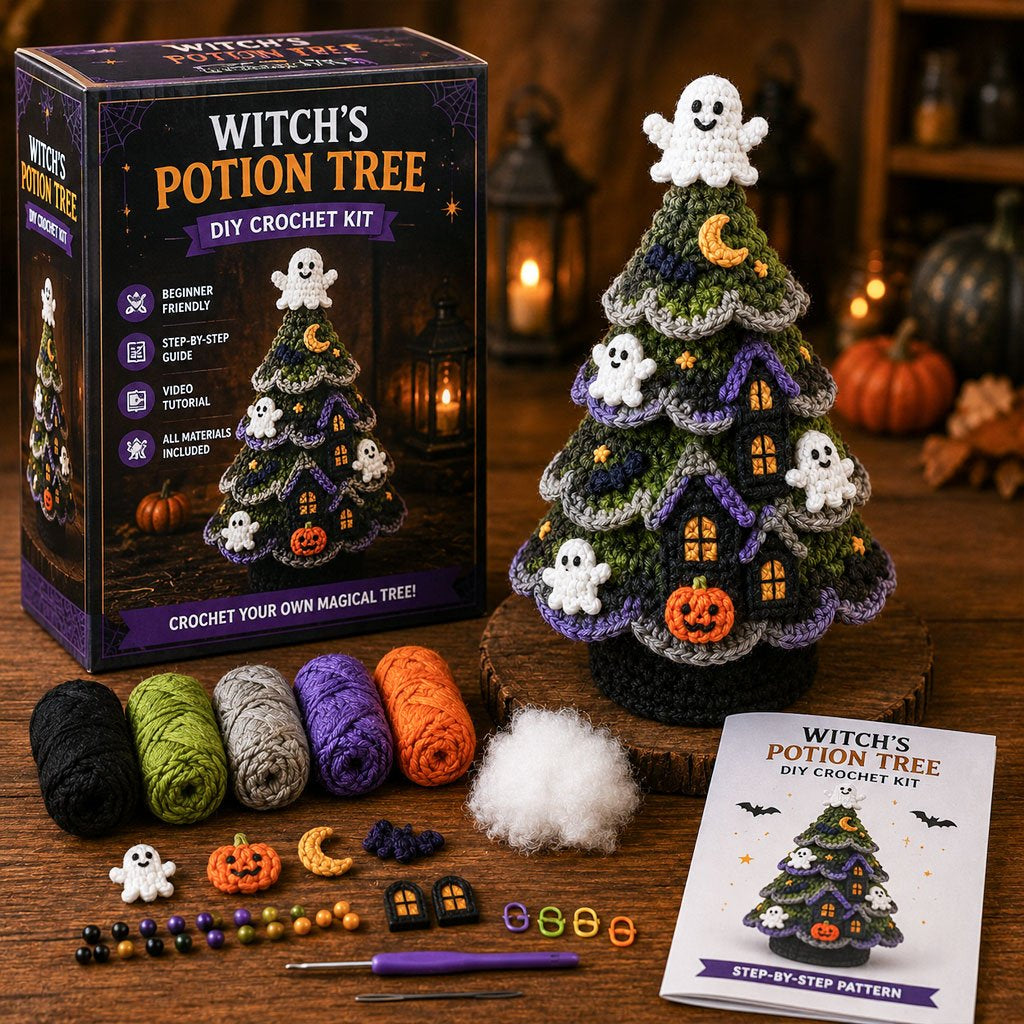 🎃Last day Promotion ⏰-Last day Promotion 🔥-🧶DIY Halloween Crochet Tree Kit for a Spooky & Fun Tabletop Decoration 👻