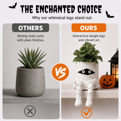 🪴 Last Day 50% OFF✨-🧙‍♀️Whimsical Halloween Hanging Leg Planter for Fun  🌵