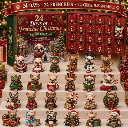 🎁 Last Day 50% OFF✨-🐶24-Day French Bulldog Advent Calendar with 24 Unique Characters & Daily Holiday Surprises 🎄