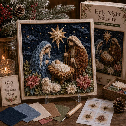 🎁Last Day 50% OFF✨-✝️3D Christian Fabric Poke Art Kit for Meaningful & Relaxing DIY Crafting 🙏