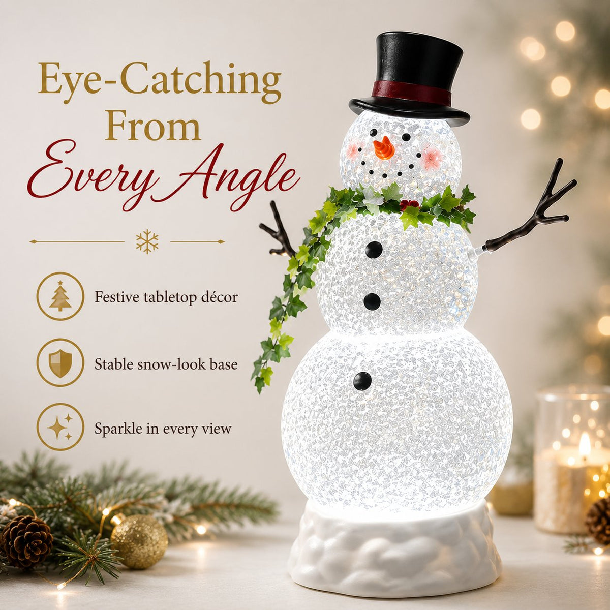 💡 Last Day 50% OFF✨-⛄Glowing Snowman Crystal Globe for Magical Christmas Decor 🎄