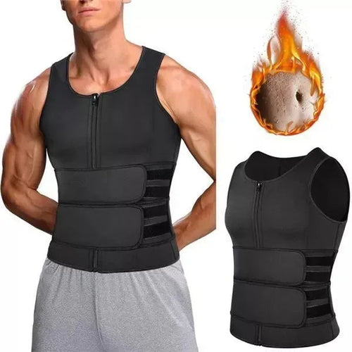 Men Body ShaperSauna Vest Waist Trainer Double Belt