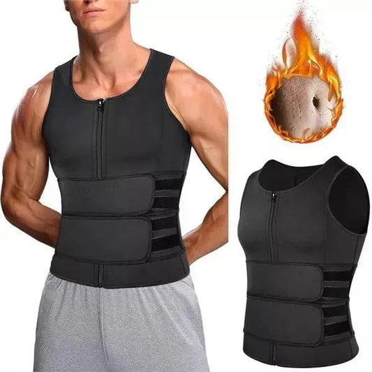 Men Body ShaperSauna Vest Waist Trainer Double Belt