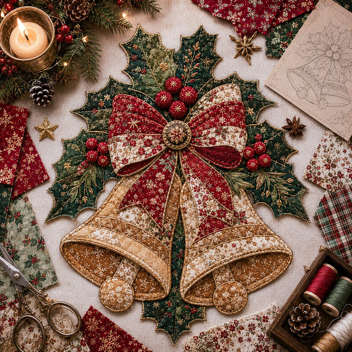 🔥 Holiday Celebration 50% OFF ✨-🎅Christmas Patchwork Fabric DIY Decor Kit for Fun Holiday Crafting & Festive Home Decor 🎄