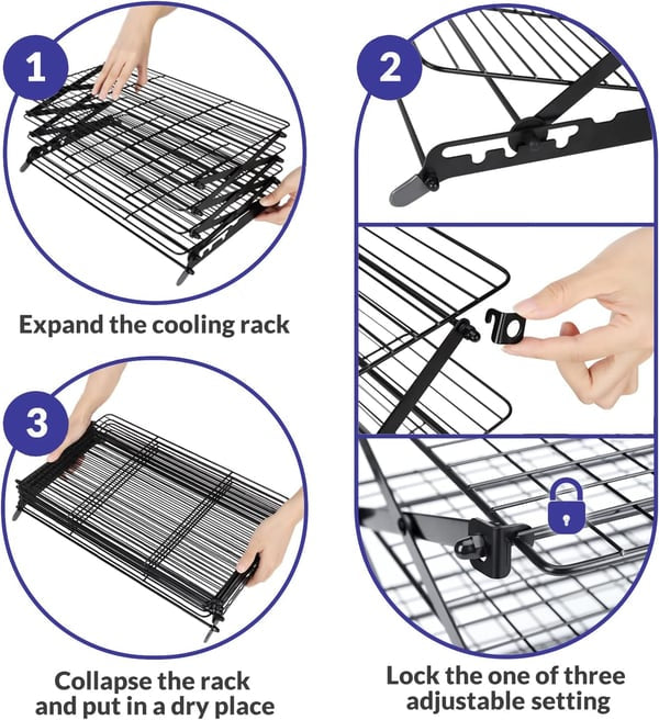 ⏰Last day Promotion 🔥-✨ Foldable Cooling Rack Makes Baking Easier and Kitchens Tidier 🍪