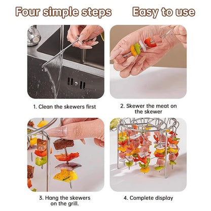⏰Last day Promotion 🔥-🥩 Air Fryer Kebab Grill Makes Juicy BBQ Skewers Easily 🍤