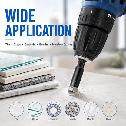 ⏰Last day Promotion 🔥-🔧 6PCS Diamond Drill Bit Set for Clean & Precise Tile, Glass & Granite Drilling 💎