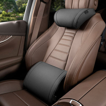 🔥 LAST DAY 50% OFF! 🚗 Ergonomic Car Headrest & Lumbar Support Set ✨