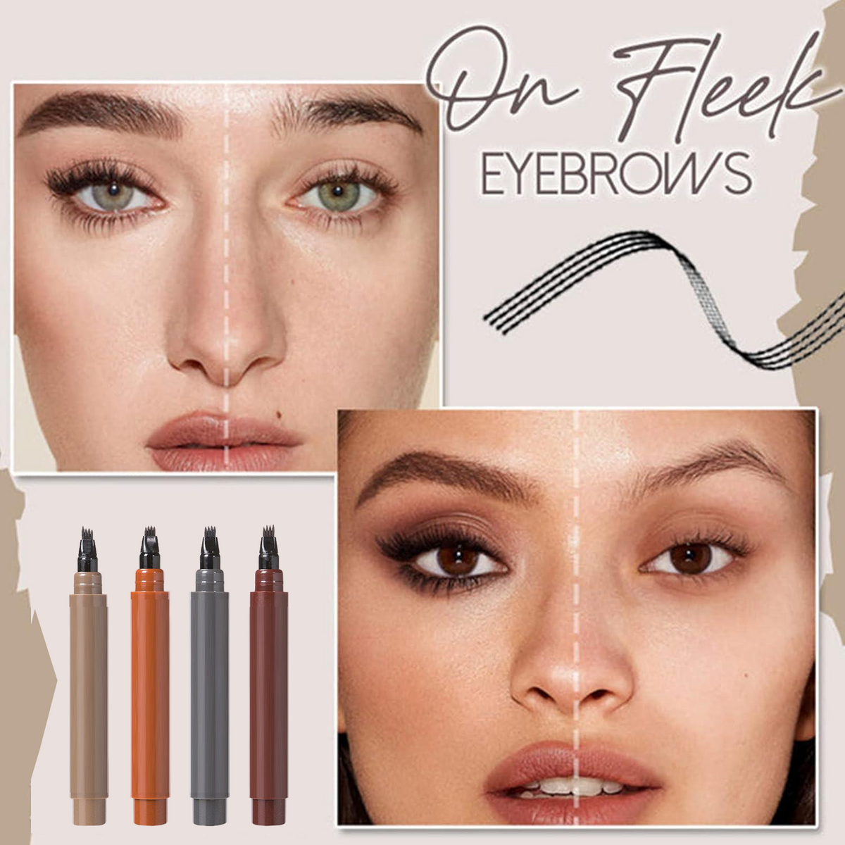 🔥✨✏️ Waterproof 4-Tip Beard & Eyebrow Pen – Smudge-Proof, Natural Look & Long-Lasting 🌟